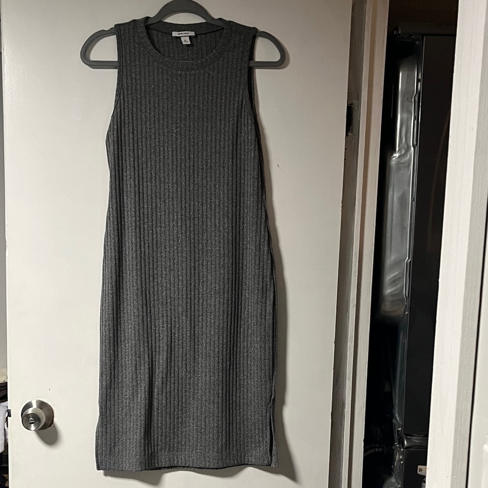 Nine West Charcoal Ribbed Midi Dress